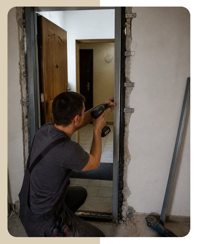 Усиление дверной коробки входной двери под ключ в Сарове